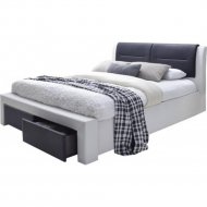 Кровать «Halmar» Cassandra, белый/черный