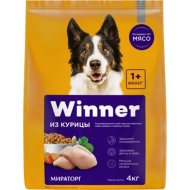 Корм для собак Мираторг Winner, с курицей, для средних и крупных пород, 4 кг