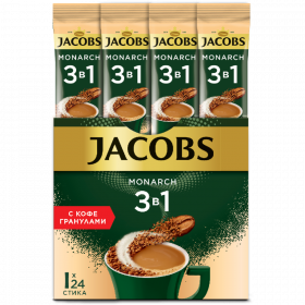 Уп. На­пи­ток ко­фей­ный рас­тво­ри­мый «Jacobs Monarch» 3 в 1, 24х15 г