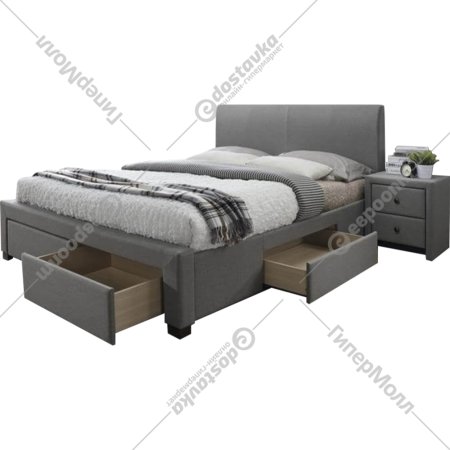 Кровать «Halmar» Valery, серый/орех, 160х200 см
