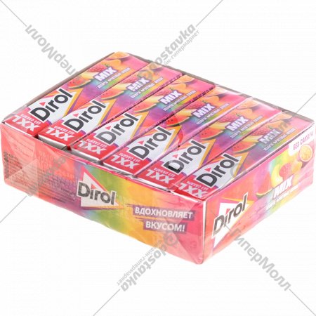 Уп. Жевательная резинка «Dirol» Mix XXL, фруктовые вкусы, 18х19 г