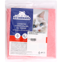 

Салфетка"ХОЗЯЙКИНЪ"(виск30х30,3шт/уп)роз