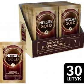 Уп. Кофе рас­тво­ри­мый «Nescafe» Gold, с до­бав­ле­ни­ем мо­ло­то­го, 30х2 г