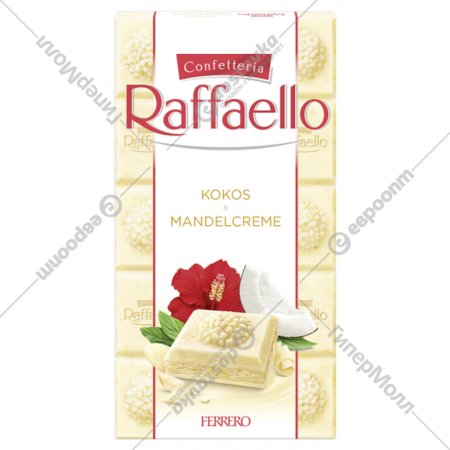 Шоколад белый «Raffaello» с начинкой из кокосово-миндального крема, 90 г