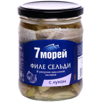 

Сельдь"7 МОРЕЙ"(филе,у/м зал.лук)450г