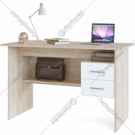 Письменный стол «Сокол» СПМ-07.1, дуб сонома/белый