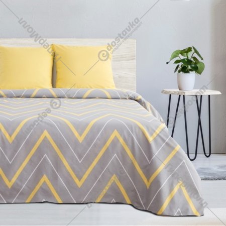 Комплект постельного белья «Этель» Желтый Шеврон, 2565787, Евро