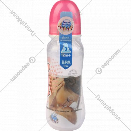 Бутылочка для кормления «Canpol Babies» 59/200, розовый, 250 мл