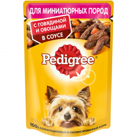 Корм для собак «Pedigree» кон­сер­ва с го­вя­ди­ной в соусе, 85 г