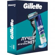 Набор бритва Gillette Mach3 + гель для бритья Для чувствительной кожи алоэ, 200 мл