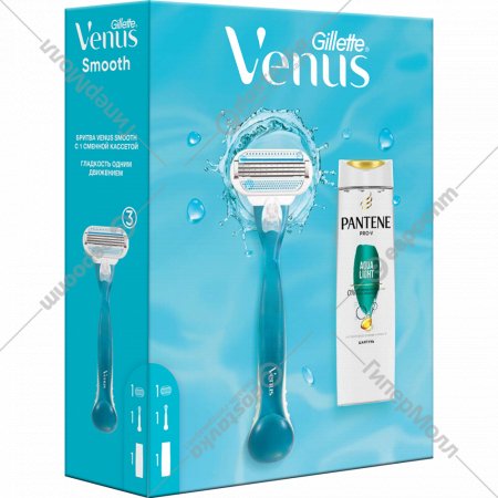 Набор бритва Gillette Venus Smooth + шампунь Pantene Aqua Light, 250 мл