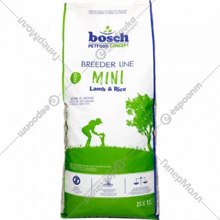 Корм для собак «Bosch Petfood» Breeder Mini, Lamb&Rice, 20 кг