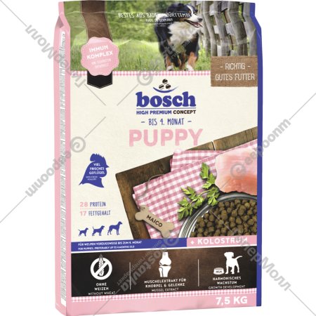 Корм для собак «Bosch Petfood» Puppy, птица/злаки/рис, 7.5 кг