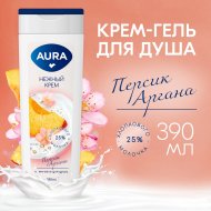 Крем-гель для душа Aura персик и аргана, 390 мл
