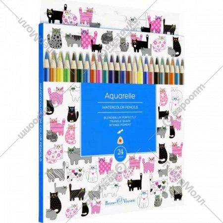 Набор цветных карандашей «Bruno Visconti» HappyColor, 30-0068, 24 цвета