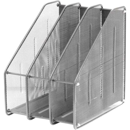 Лоток для бумаг «deVente» 3-х секционный, 24.5х28х35.3 см, серый, 3041008