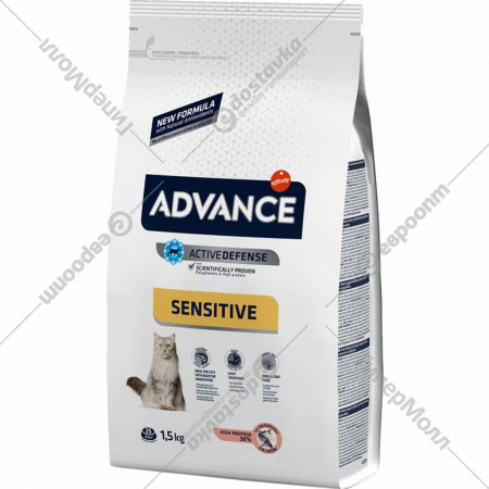 Корм для кошек «Advance» Sterilized Sensitive, с лососем, 1.5 кг