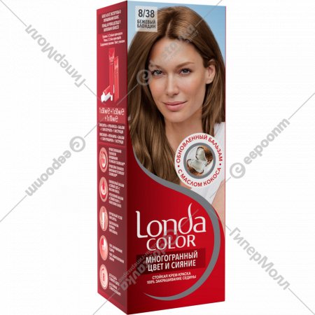Крем-краска для волос «Londa color» бежевый блондин, 8.38.