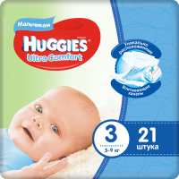 

Подг."HUGGIES ULT.СОМ.3"(boy,5-9кг,21шт)