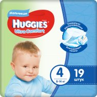Подгузники«Huggies» Ultra Comfort для мальчиков, размер 4, 8-14 кг, 19 шт