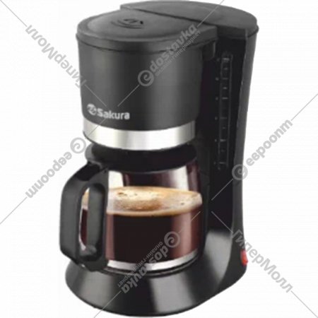Капельная кофеварка «Sakura» SA-6117BK, черный, 1.2 л