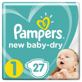 Под­гуз­ни­ки «Pampers» New Baby-Dry 2–5 кг, размер 1, 27 шт