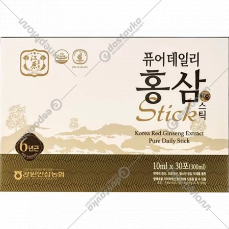БАД к пище «Gangwon» Red Ginseng Extract Pure Daily Stick, 30х10 мл