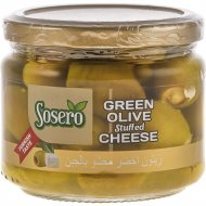 Оливки зеленые «Sosero»  фаршированные сыром, в масле, 290 г