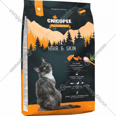 Корм для кошек «Chicopee» HNL Hair&Skin, птица/печень/рис, 8 кг